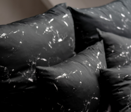 poszewka na poduszkę - black marble