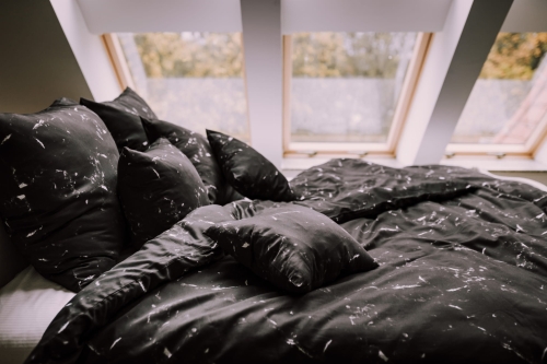 poszewka na poduszkę - black marble