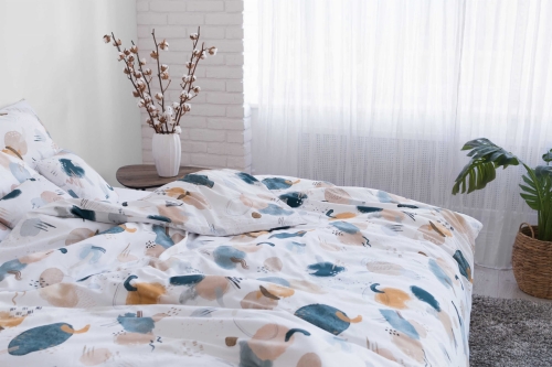 Wzorzysta pościel bawełniana universe