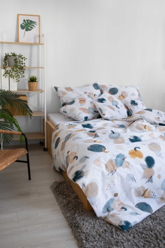 Wzorzysta pościel bawełniana universe