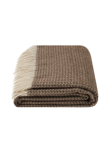 Koc NATURA BRĄZ - 100% wełna niebarwiona