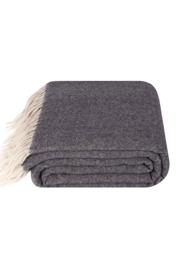 Koc WOOL STALOWY - 100% WEŁNA MERINO